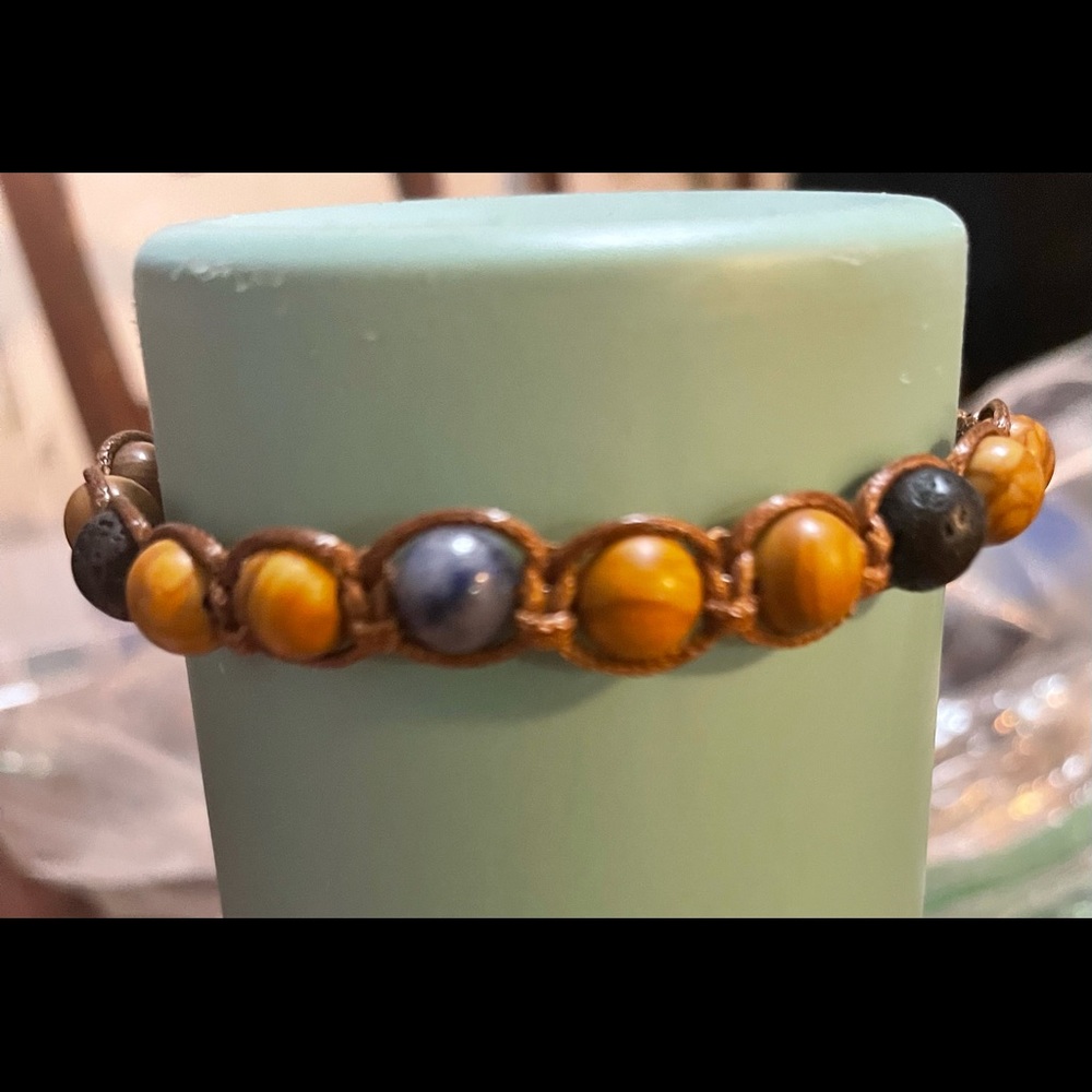 Lava stone adjustable bracelet